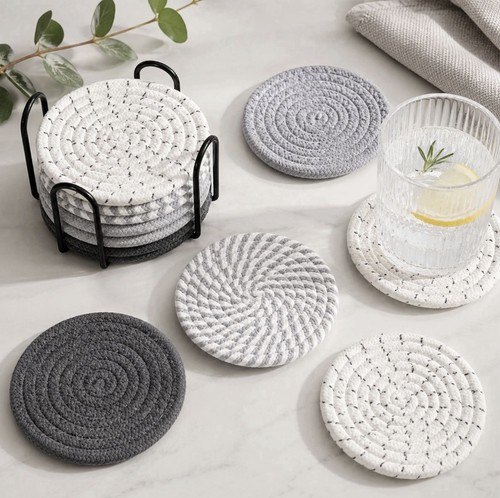 Set woven drinks coasters - set, 8