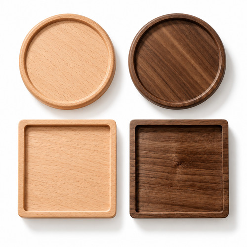 Natural wooden drink - natural, coasters