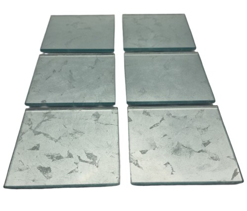 Set silver glass square - of,
