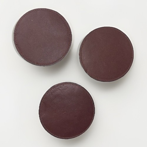 Set round brown leather - set, 3