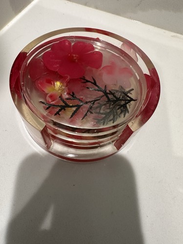 Floral resin coasters - coasters, with