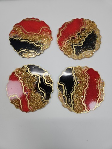 Set resin geode coasters - of, 4