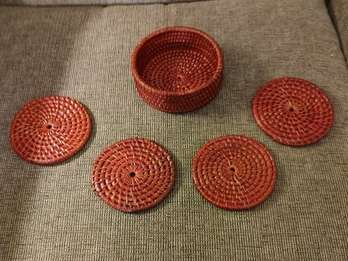 Round woven basket set - set, 4
