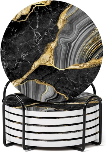 Drink coasters set marble - drink,