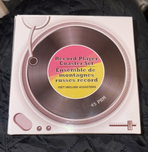 Record coasters set on - set,