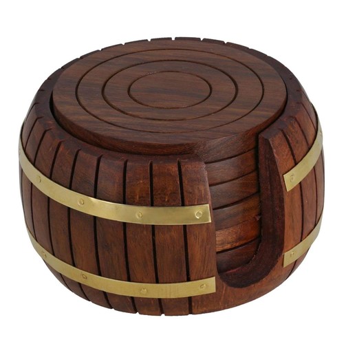 Wooden drink coasters - wooden,