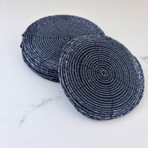 Handmade beaded coasters set - handmade,